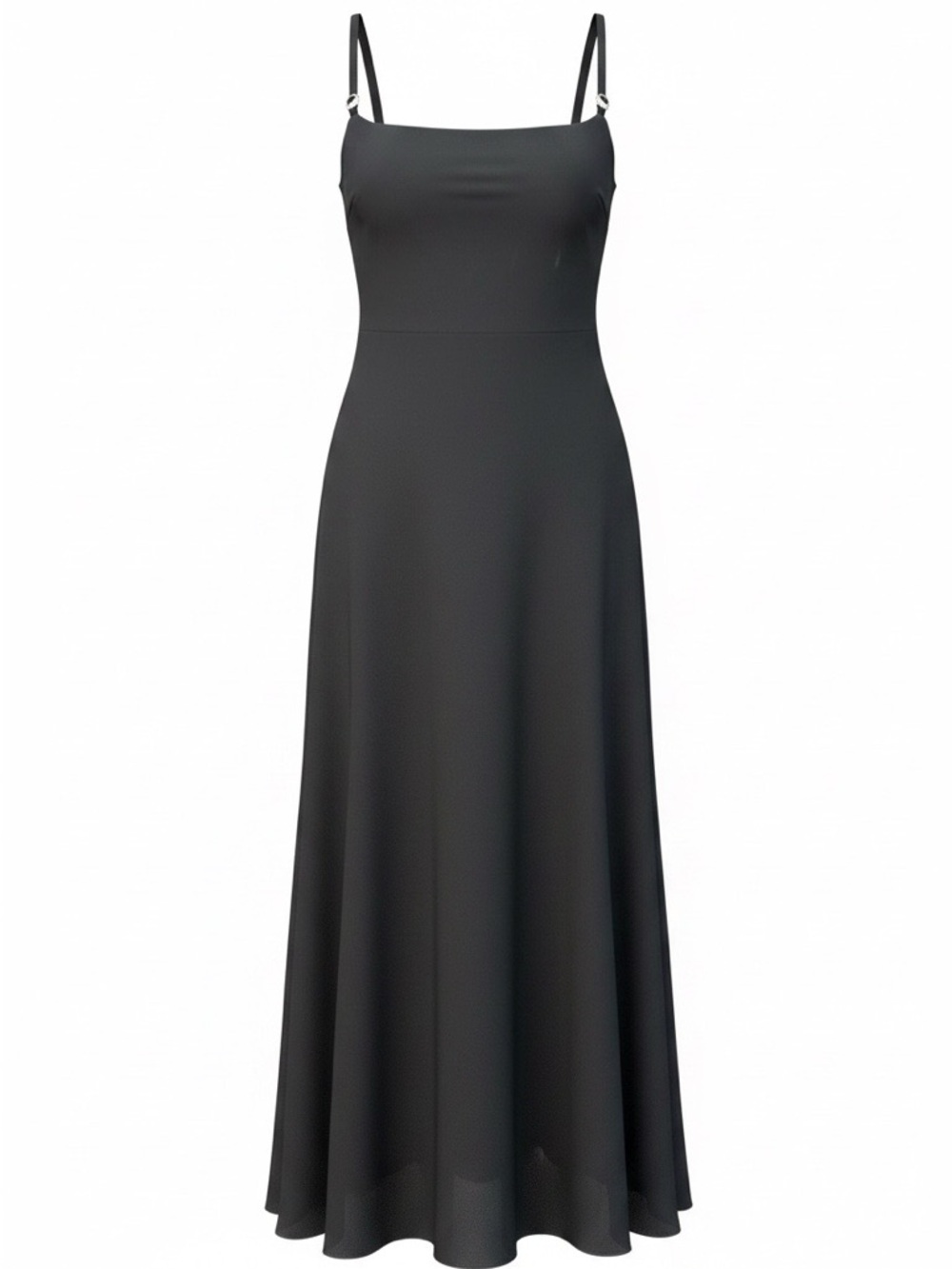 Connected Apparel Black Maxi Dress Womens 12 Rhinestone Strap Elegant EUC